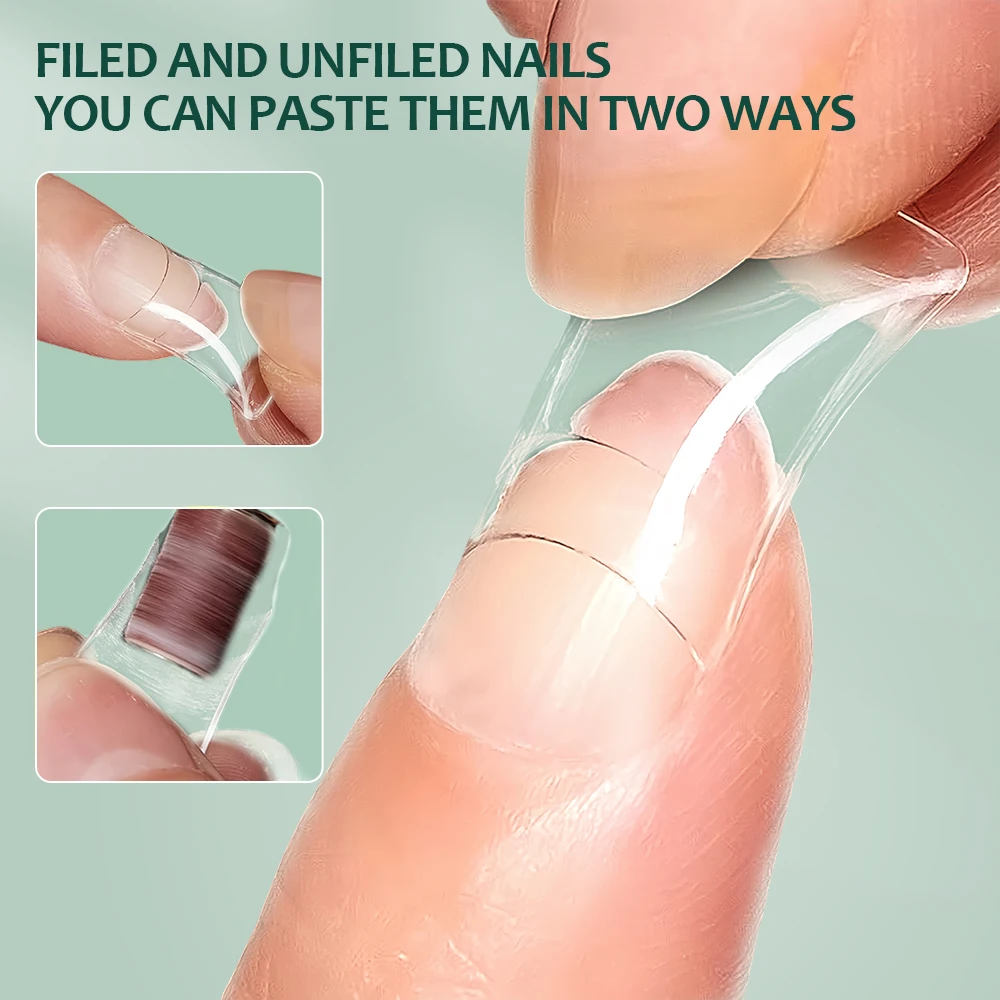120pcs Duck Nail Tips for Acrylic Clear Nails Y2K Professional Half Cover C Curve Wide French False Nail Extension Tips 