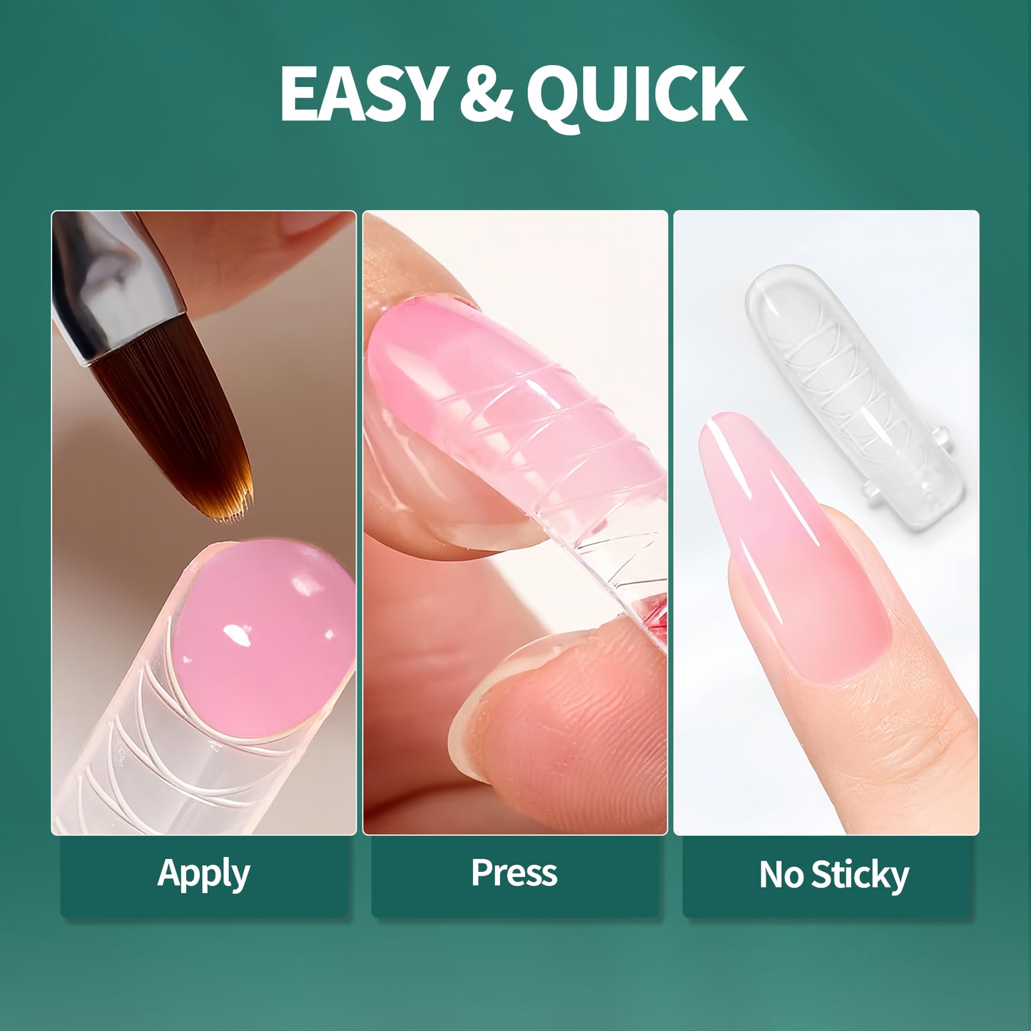 Nailpop Color Nail Dual Forms Set Full Nail Forms for Polygel Reusable Nail Tips Nail Extension Forms Acrylic Nail Dual Forms