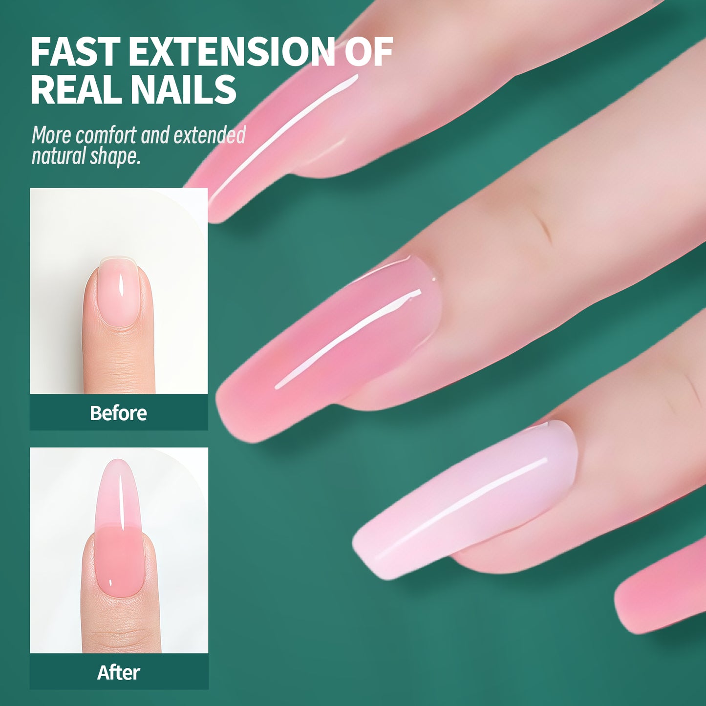 Nailpop Color Nail Dual Forms Set Full Nail Forms for Polygel Reusable Nail Tips Nail Extension Forms Acrylic Nail Dual Forms