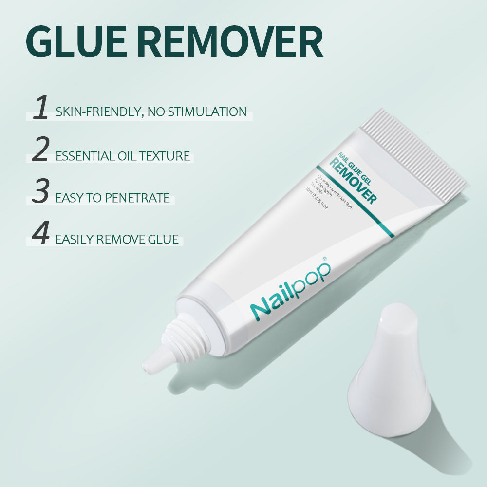 Quick Drying Solid Nail Glue with Remover for Press On Nails Tips No Need for UV Lamp Long Lasting Fake Nails Glue Kit