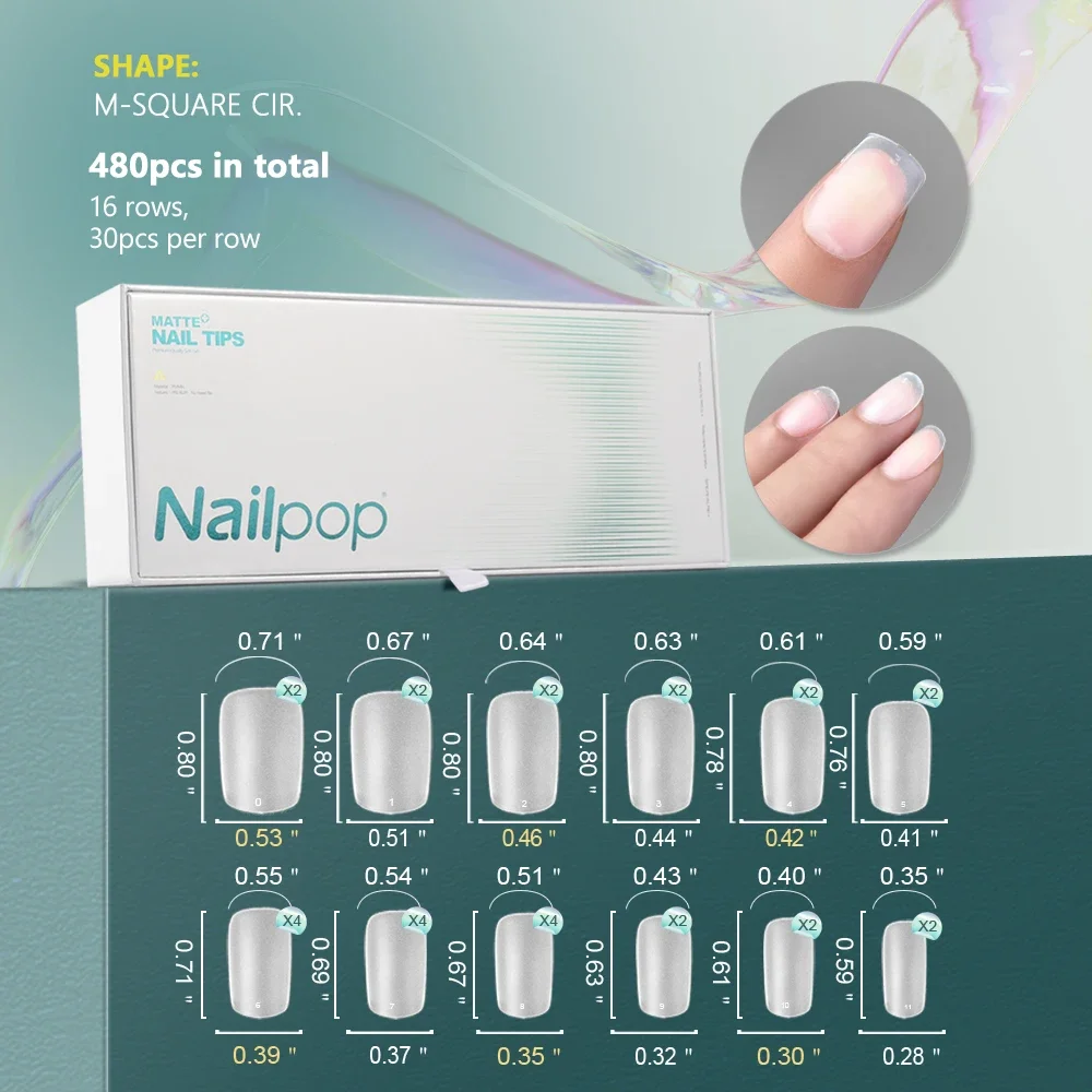Soft Nail Tips Full Matte Short Coffin Fake Tips with Box for Soak Off Nail Extension 480pcs OEM ODM