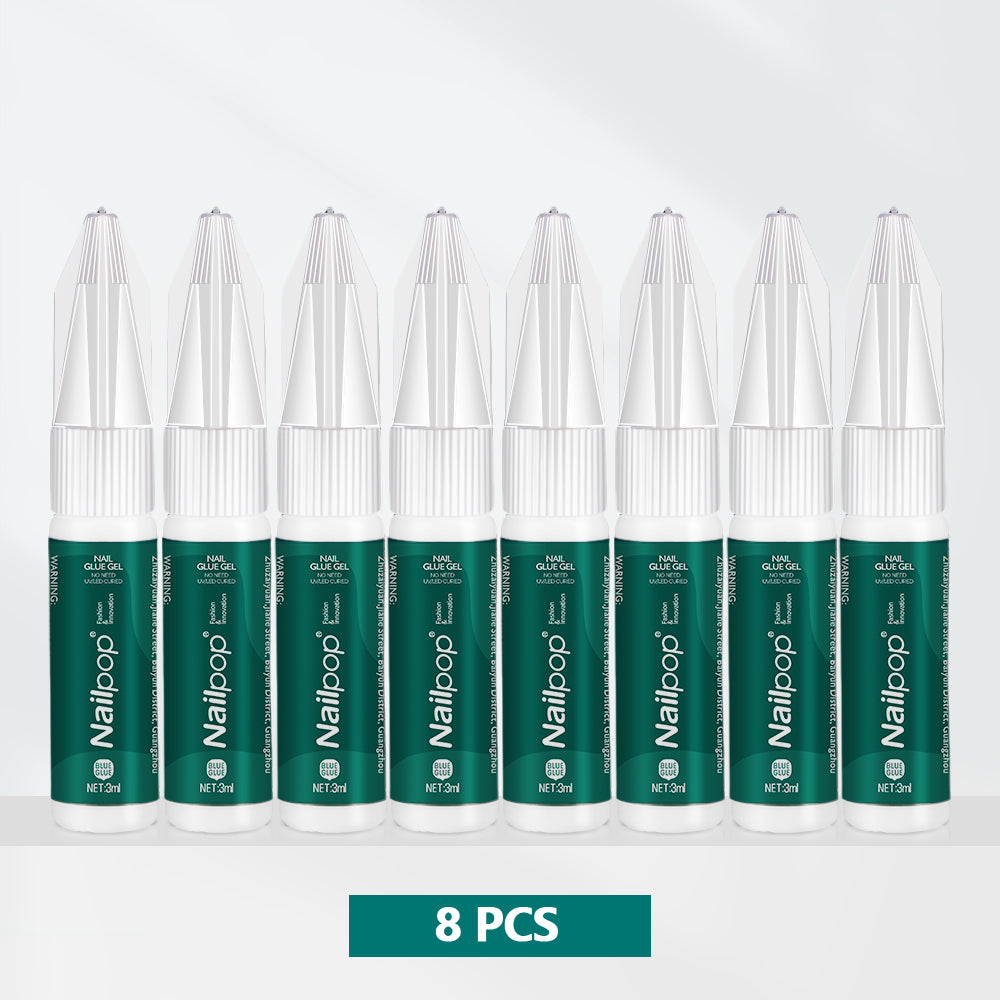 3ml Strong Nail Glue with Quick Nail Glue Remover Professional Nail Art Long-Lasting Glue for Nail Extension Home DIY