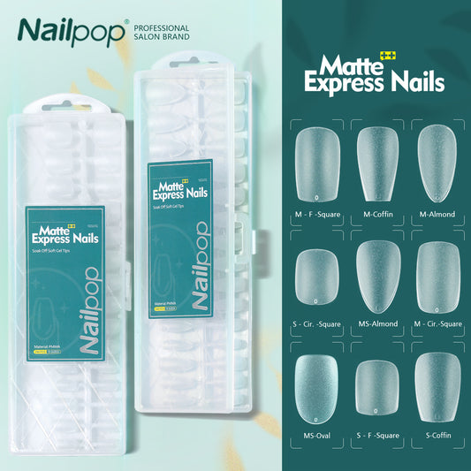 Matte False Soft Nail Tips No Buffing Needed High Quality Durable Nail Extensions for Salon and DIY Nail Art 240pcs Box