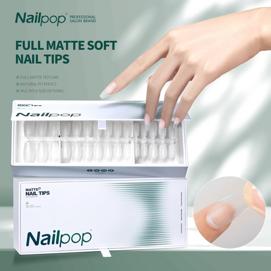 Soft Nail Tips Full Matte&nbsp; Short Coffin Fake Tips with Box for Soak Off Nail Extension 480pcs OEM ODM