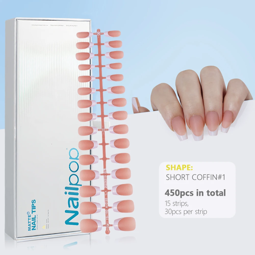 Press on Nails Gel Nail Tips 450PCS Pre-Colored Soft Gel X Almond Fake Nails with Designs DIY Nail Extensions