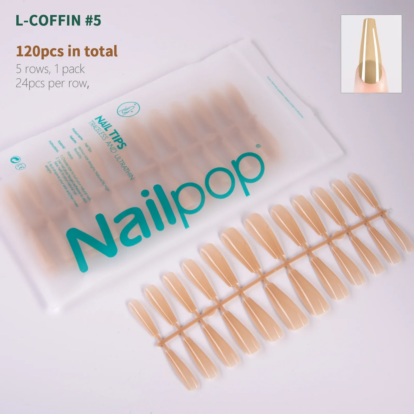 Nude Colorful Square Soft Gel Artificial Fingernails Press-on Coffin Almond Nail Extensions Body Glitter Acrylic Tips Colorful