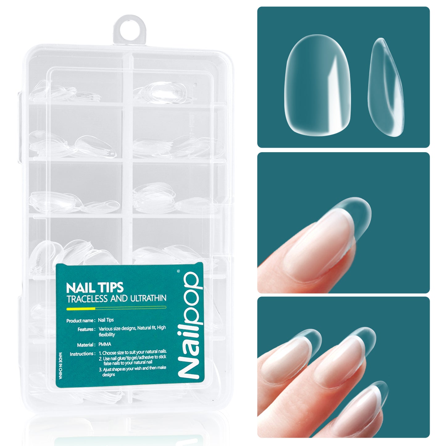 Soft Gel Tips for Nails Acrylic Material Short Medium Length Artificial Nail Capsule Accessories and Tools 120pcs/box