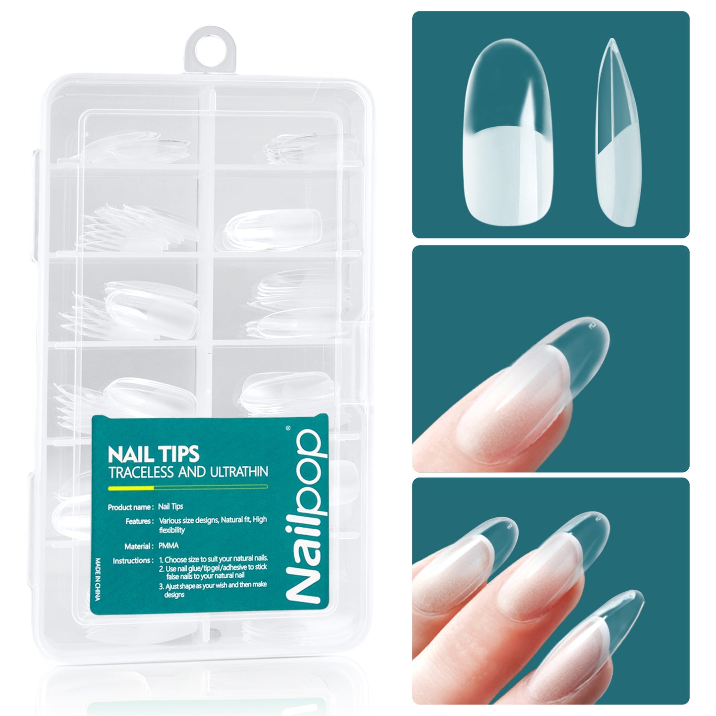 Soft Gel Tips for Nails Acrylic Material Short Medium Length Artificial Nail Capsule Accessories and Tools 120pcs/box