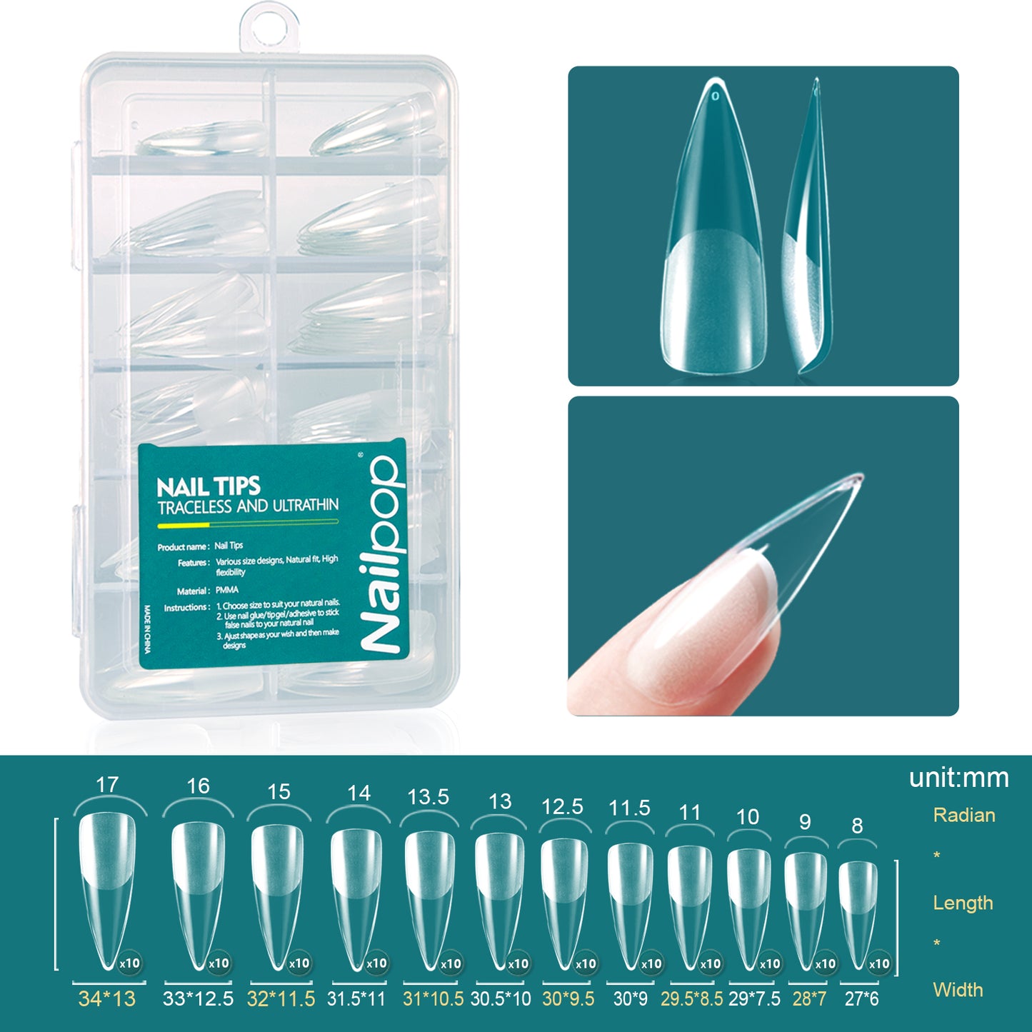 Soft Gel Tips for Nails Acrylic Material Short Medium Length Artificial Nail Capsule Accessories and Tools 120pcs/box