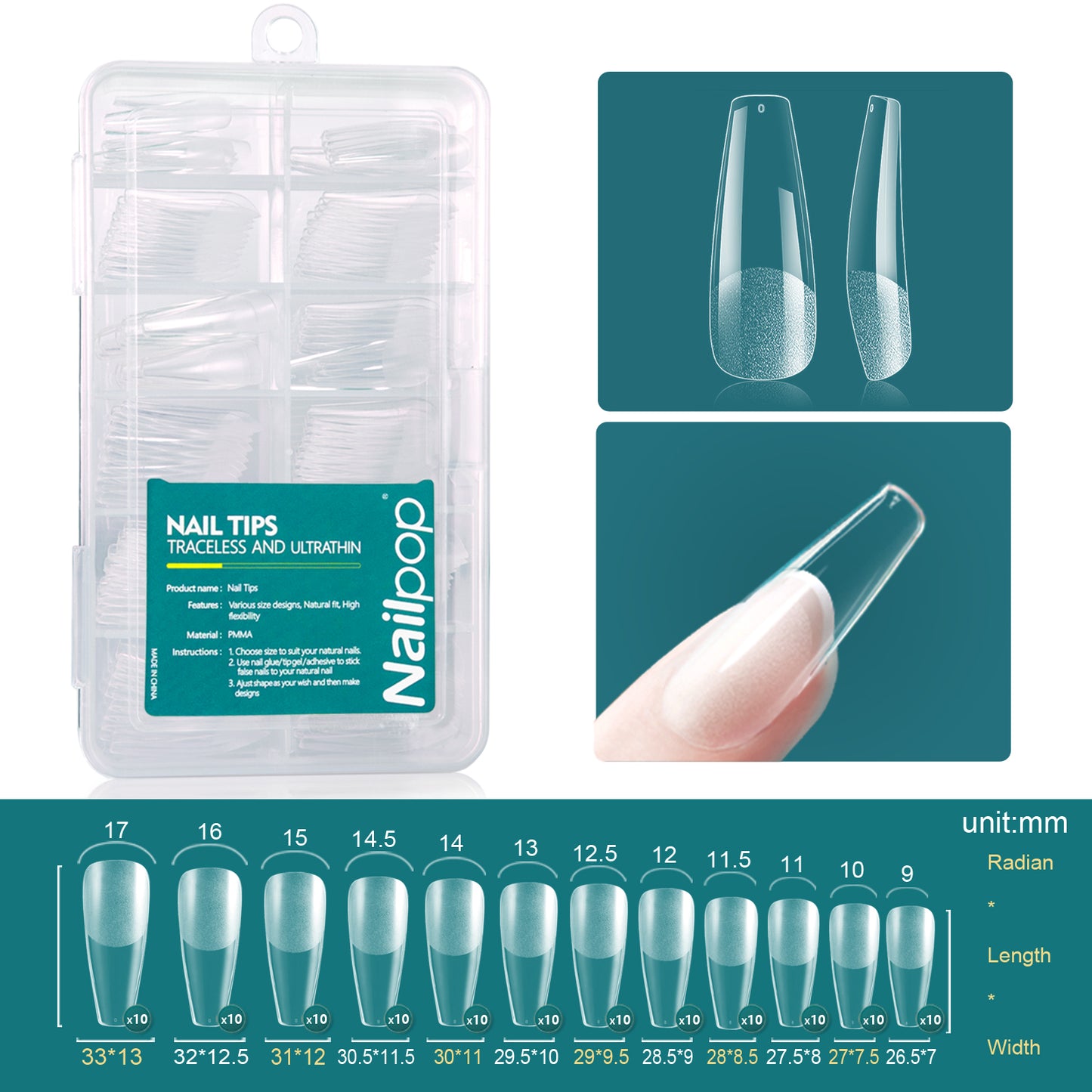 Soft Gel Tips for Nails Acrylic Material Short Medium Length Artificial Nail Capsule Accessories and Tools 120pcs/box