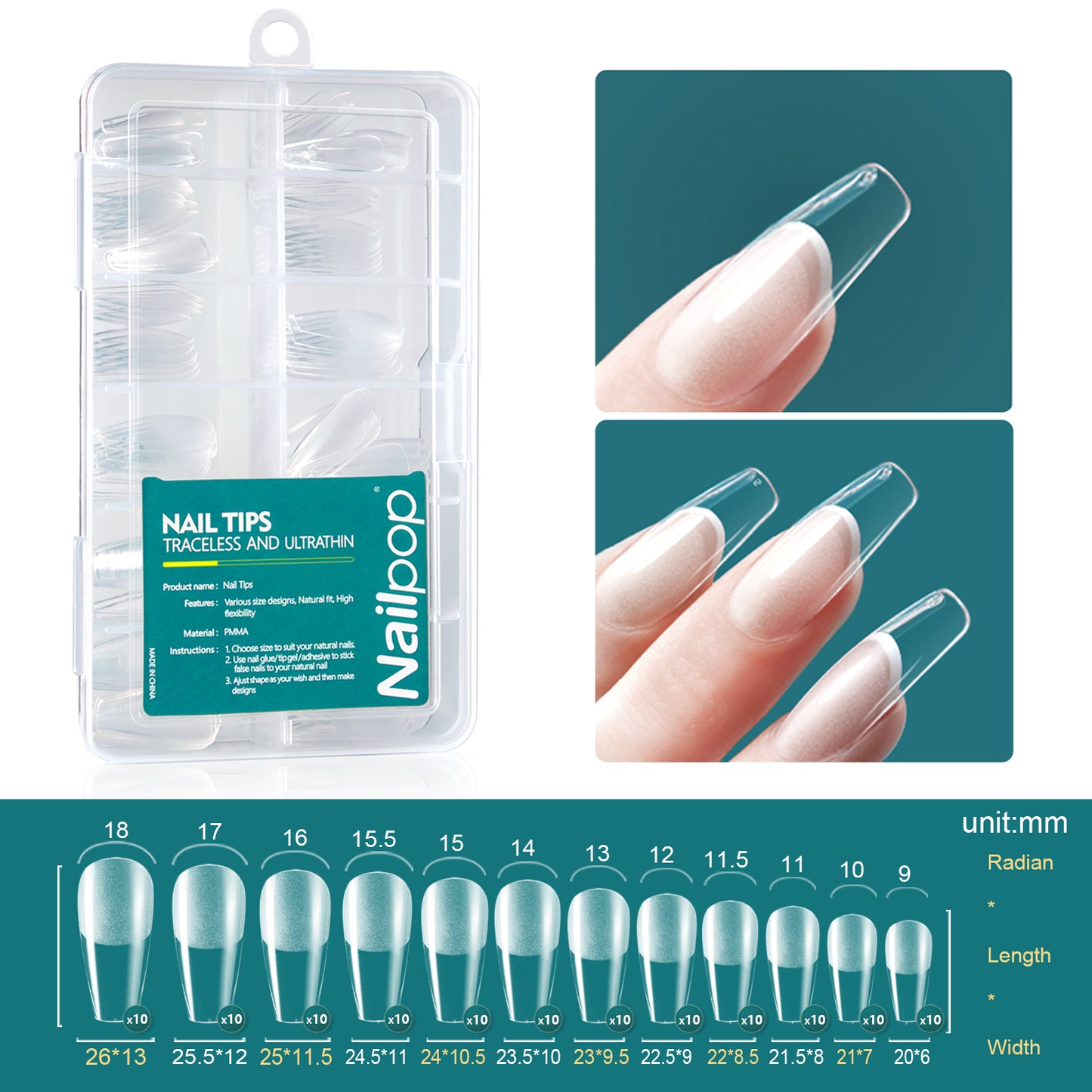 Soft Gel Tips for Nails Acrylic Material Short Medium Length Artificial Nail Capsule Accessories and Tools 120pcs/box