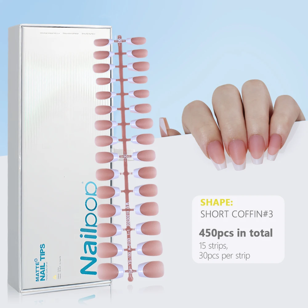 Press on Nails Gel Nail Tips 450PCS Pre-Colored Soft Gel X Almond Fake Nails with Designs DIY Nail Extensions