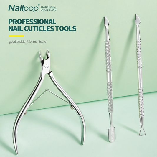 Cuticle Scissors Stainless Steel Manicure Pedicure Trimmer and Pusher Silver Dead Skin Scissor Nipper Clipper Tool