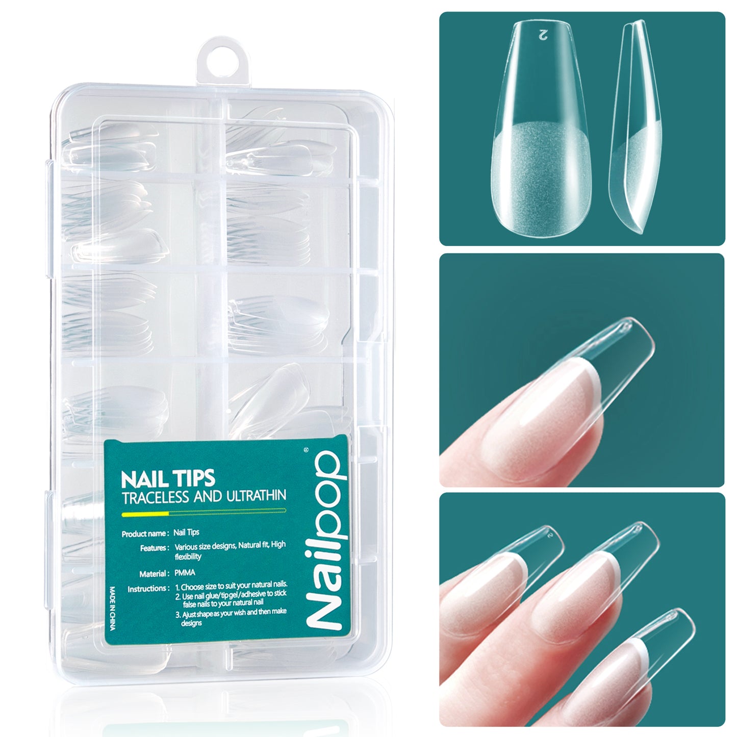 Soft Gel Tips for Nails Acrylic Material Short Medium Length Artificial Nail Capsule Accessories and Tools 120pcs/box