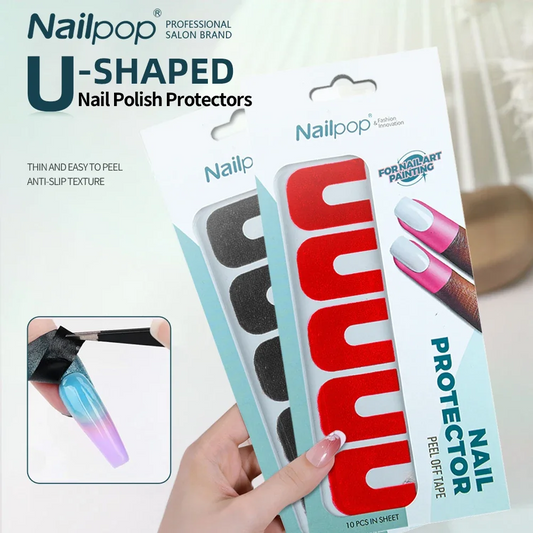 5pcs U-shape Nail Polish Protector Stickers Spill-proof Paint Varnish Peel off Tape Finger Nail Art Creative Manicure