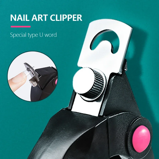 Acrylic Nail Clippers Black Professional Dial Stainless Steel Blade Nail Tips Cutter Fake Nails Trimmer Manicure Tools