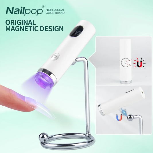 UV Light with Stanp Handheld Mini Nail Cure Lamp with Silicone Stamper Nail Dryer Fast Curing for Gel Polish Glue Gel