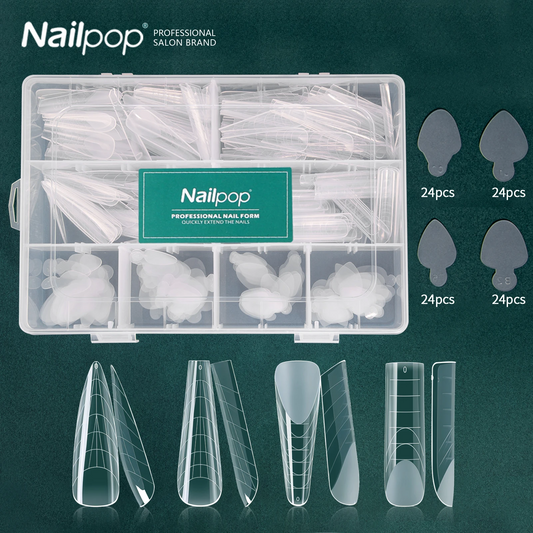 Quick Building Mold Nail Kit Dual Forms Nail Extension System With Silicone Mould Stickers For Top Form Nails Art Tool