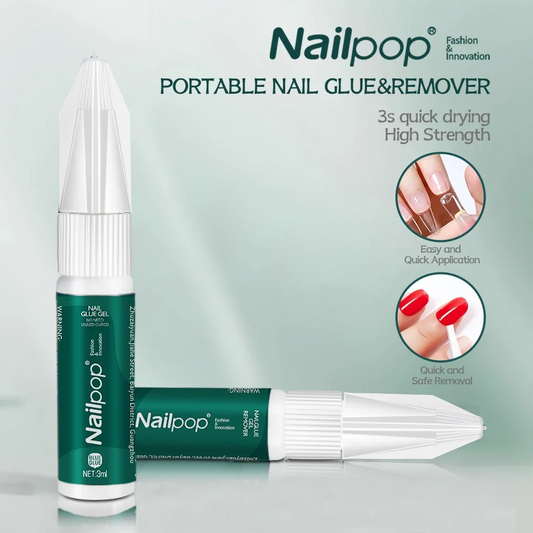 3ml Strong Nail Glue with Quick Nail Glue Remover Professional Nail Art Long-Lasting Glue for Nail Extension Home DIY