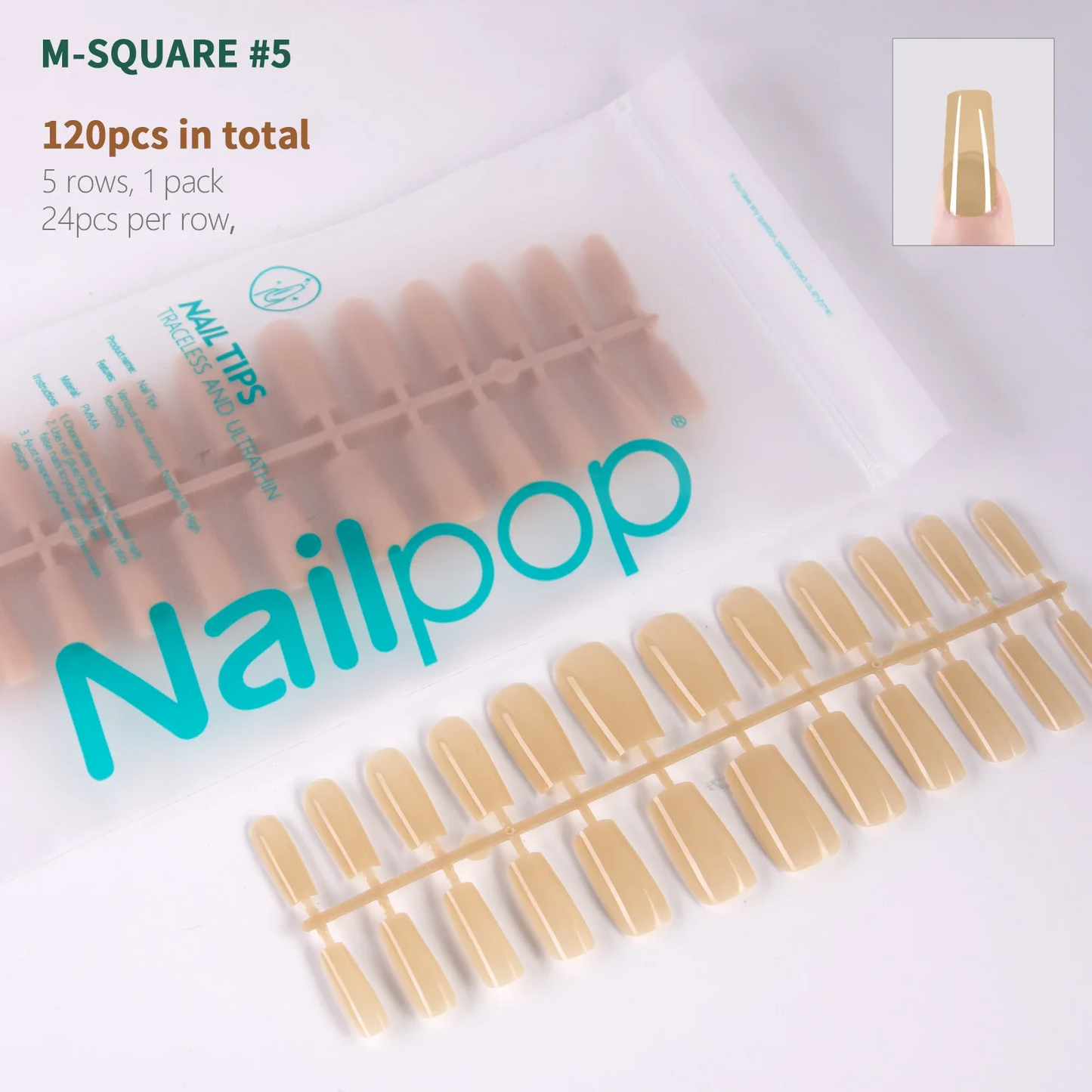 Nude Colorful Square Soft Gel Artificial Fingernails Press-on Coffin Almond Nail Extensions Body Glitter Acrylic Tips Colorful