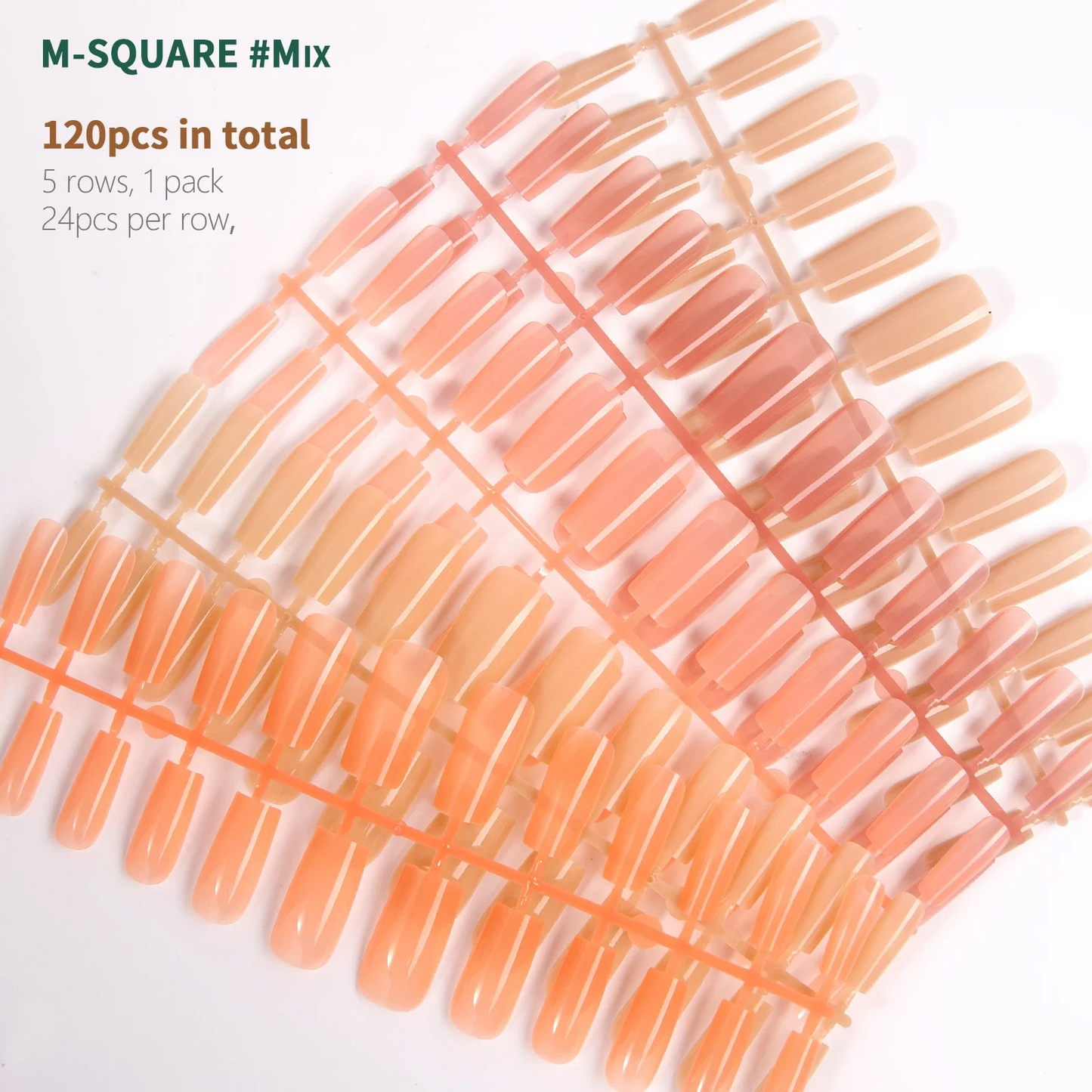 Nude Colorful Square Soft Gel Artificial Fingernails Press-on Coffin Almond Nail Extensions Body Glitter Acrylic Tips Colorful