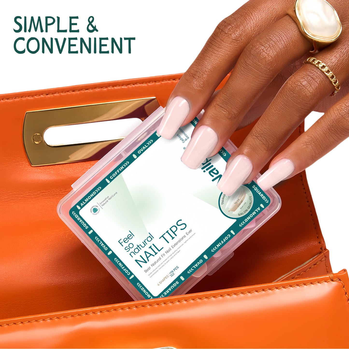 Nailpop 112Pcs Skin Tones Press on Nails Coffin Fake Nails 14 Sizes Nude Soft Gel Nail Tips Glossy Acrylic Nails No Need to File