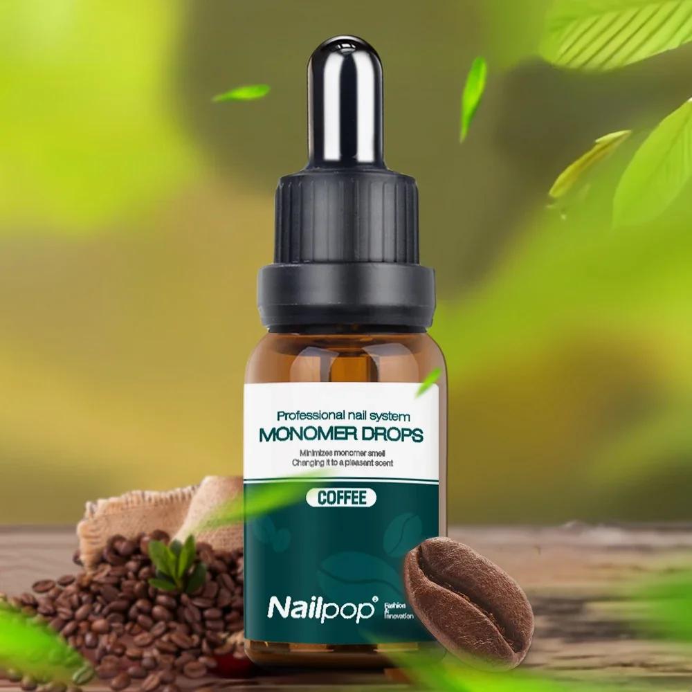 Monomer Drops Cherry/Coffee Scent Odor Out Drops Easy to Apply Acrylic Liquid Neutralizer for Extensions and Acrylics