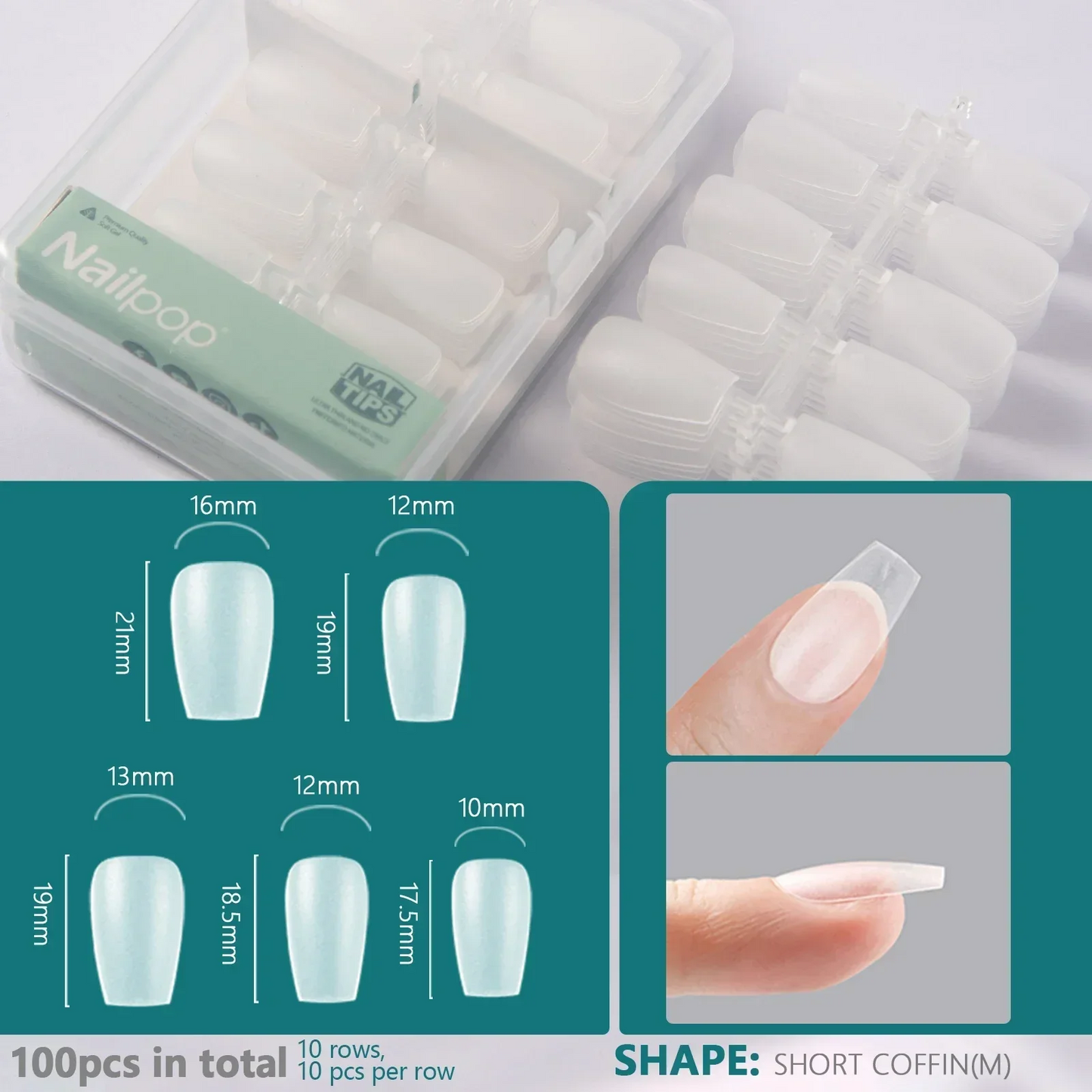 Soft Gel Tips for Nails Extension System Ultra Matt Short Coffin Fake Nail Capsule for Handmade Press on Nails 100pcs