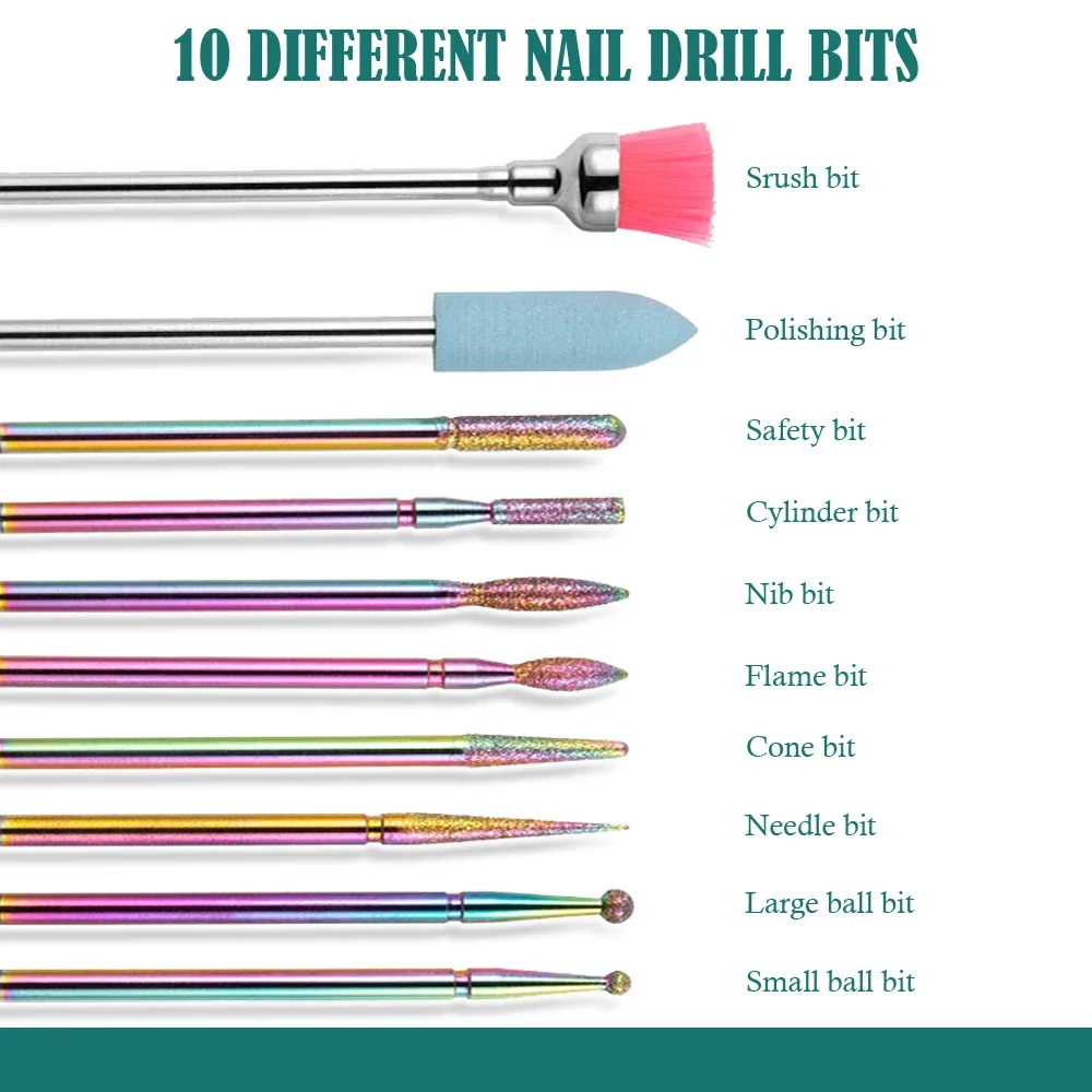 Nail Drill Bits For Electric Drill Manicure Machine Accessory Equipment Milling Cutter Nail Files Remove Gel Tools