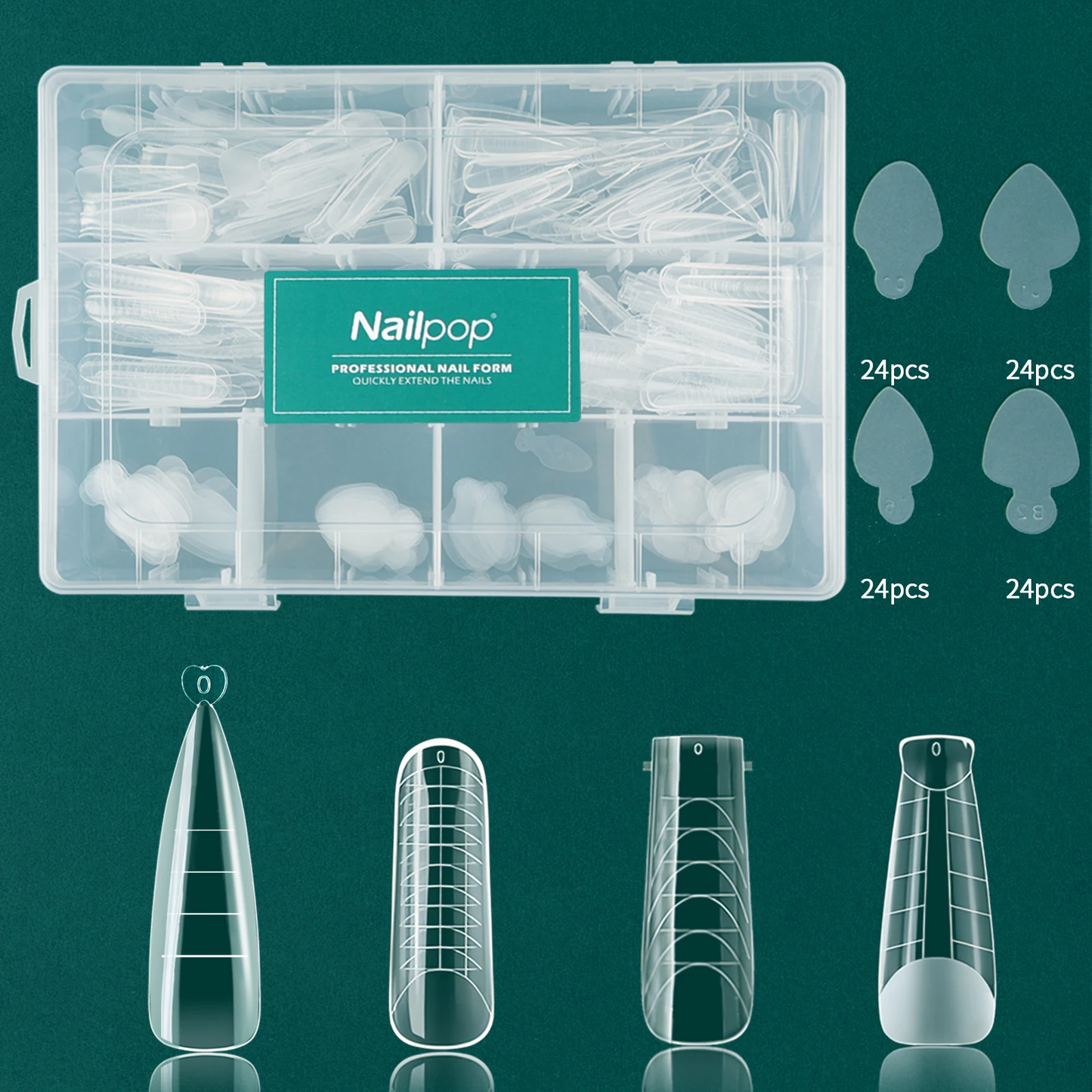 Quick Building Mold Nail Kit Dual Forms Nail Extension System With Silicone Mould Stickers For Top Form Nails Art Tool