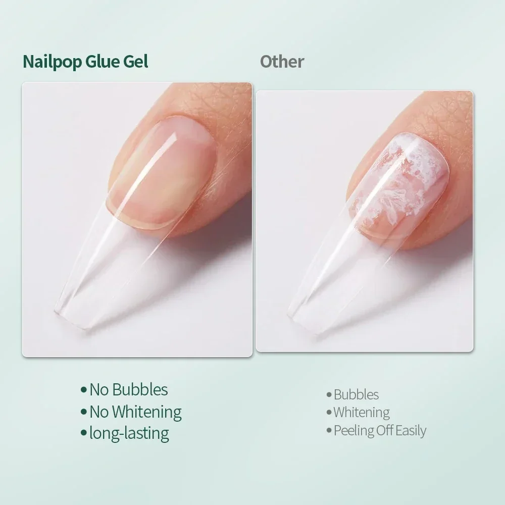 Quick Drying Solid Nail Glue with Remover for Press On Nails Tips No Need for UV Lamp Long Lasting Fake Nails Glue Kit