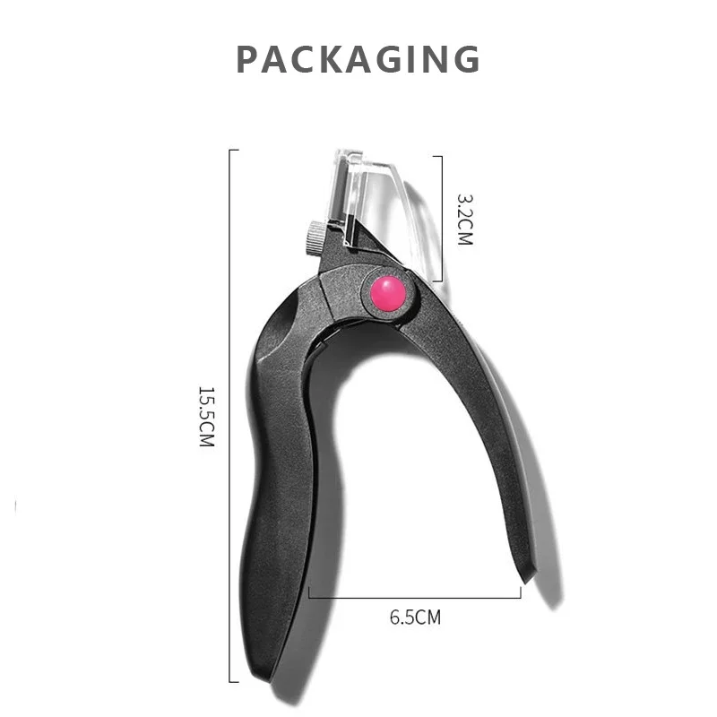 Acrylic Nail Clippers Black Professional Dial Stainless Steel Blade Nail Tips Cutter Fake Nails Trimmer Manicure Tools