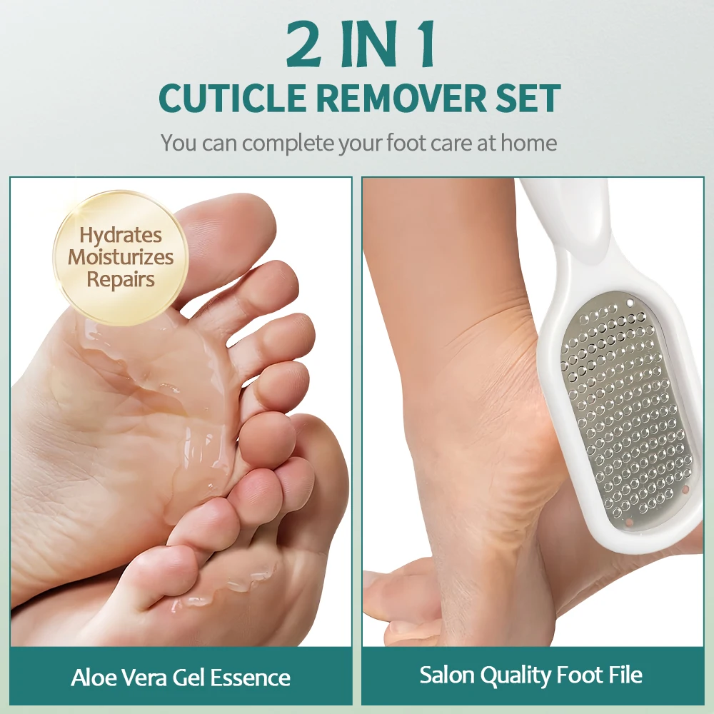 Professional Callus Remover for Feet Extra Strength Gel & Rasp Foot File Kit Dead Skin Remover Cracked Heels Dry Skin