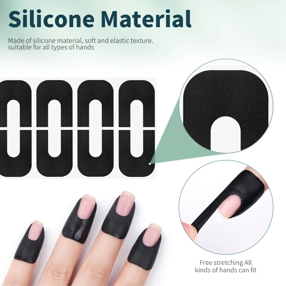 5pcs U-shape Nail Polish Protector Stickers Spill-proof Paint Varnish Peel off Tape Finger Nail Art Creative Manicure