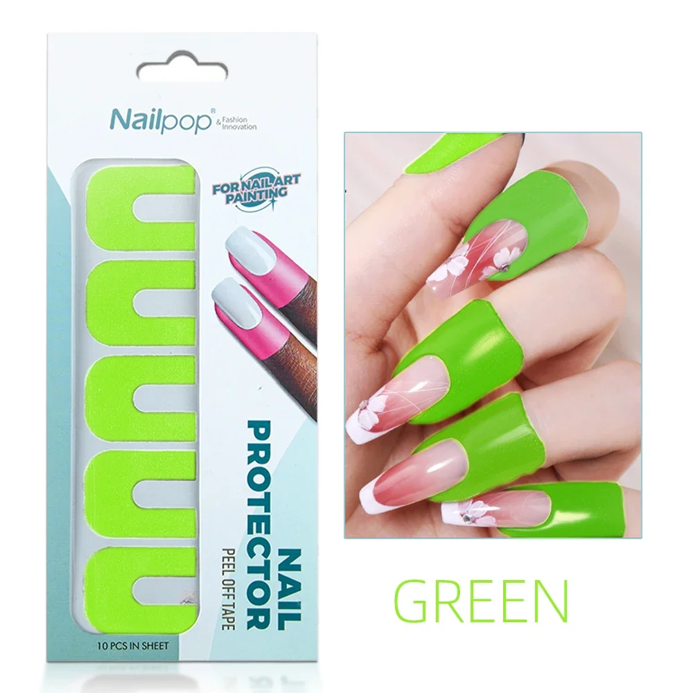 5pcs U-shape Nail Polish Protector Stickers Spill-proof Paint Varnish Peel off Tape Finger Nail Art Creative Manicure