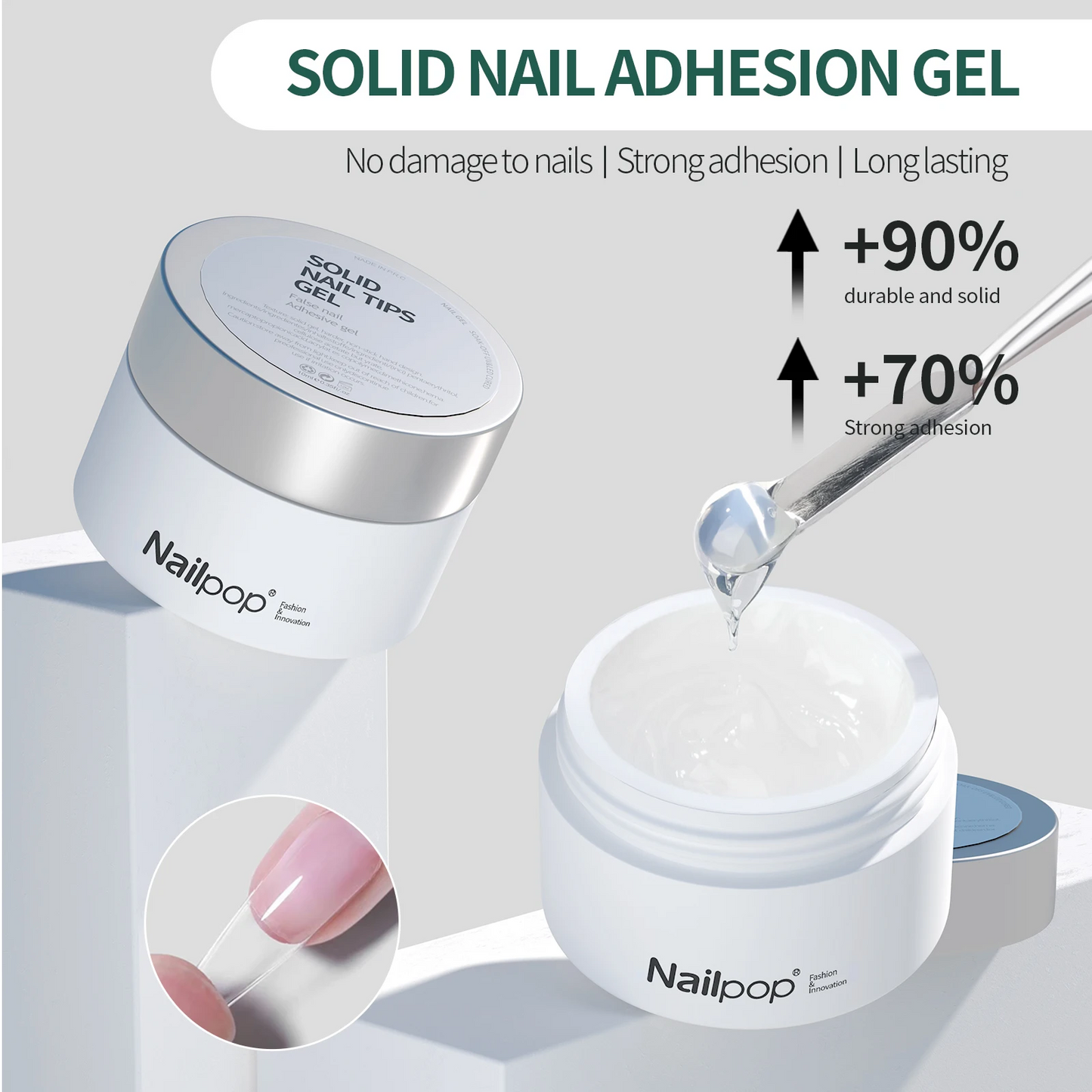 5 in 1 Gel Nail Glue for Nail Tips Rhinestone Gel Glue for Nails 3D Sculpture Gel,10g Super Strong Solid Nail Glue Gel