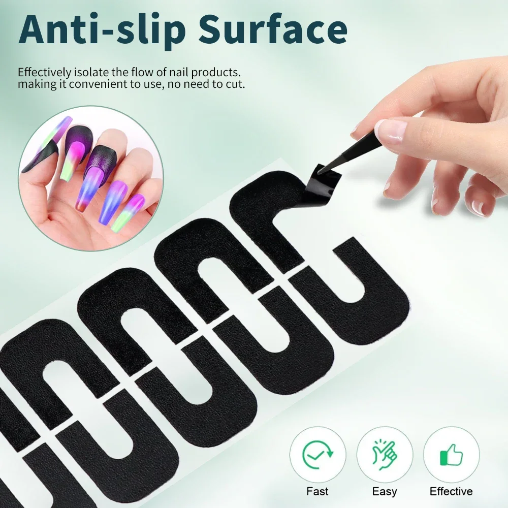 5pcs U-shape Nail Polish Protector Stickers Spill-proof Paint Varnish Peel off Tape Finger Nail Art Creative Manicure