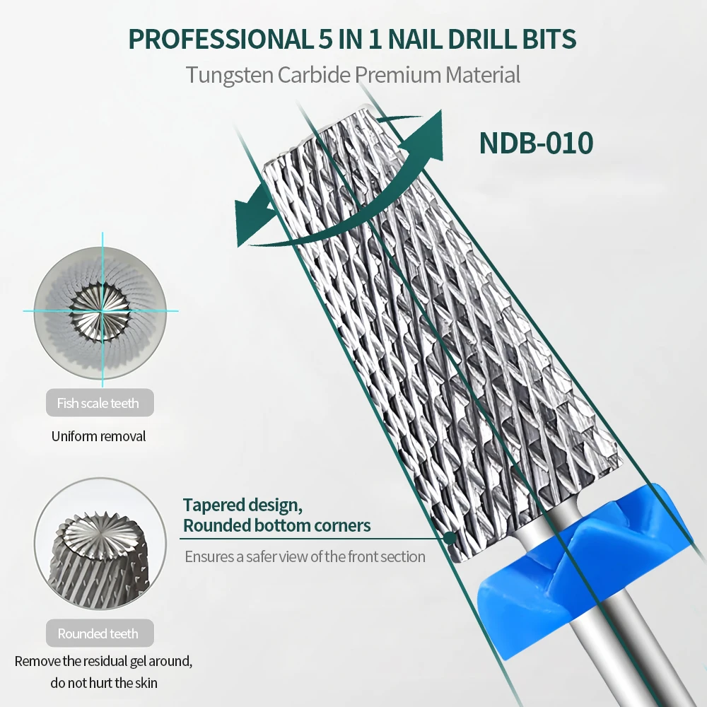 Nail Drill Bits,Tungsten Carbide Diamond Manicure Cuticle Nail Cutter Grinding Drill Machine For Nail Files Art Tools