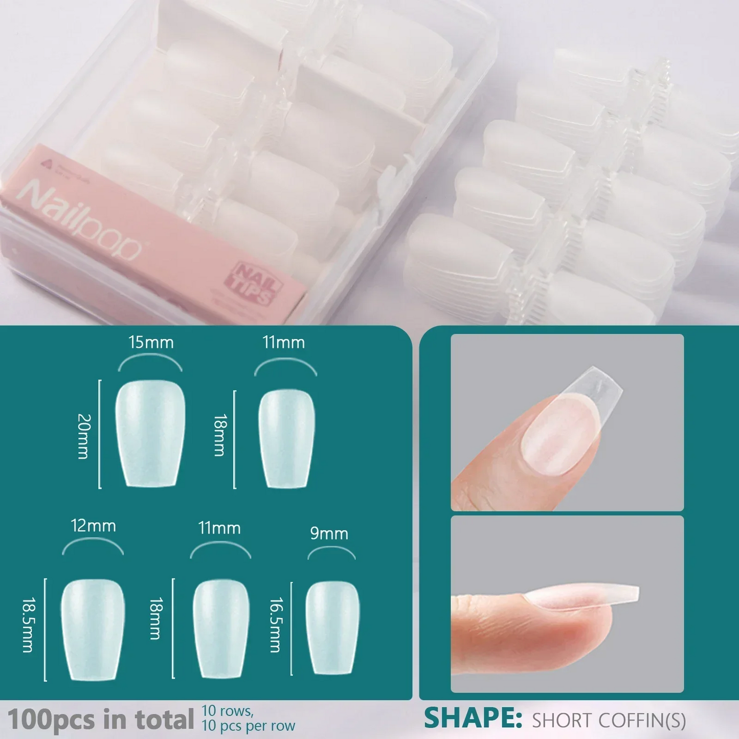 Soft Gel Tips for Nails Extension System Ultra Matt Short Coffin Fake Nail Capsule for Handmade Press on Nails 100pcs