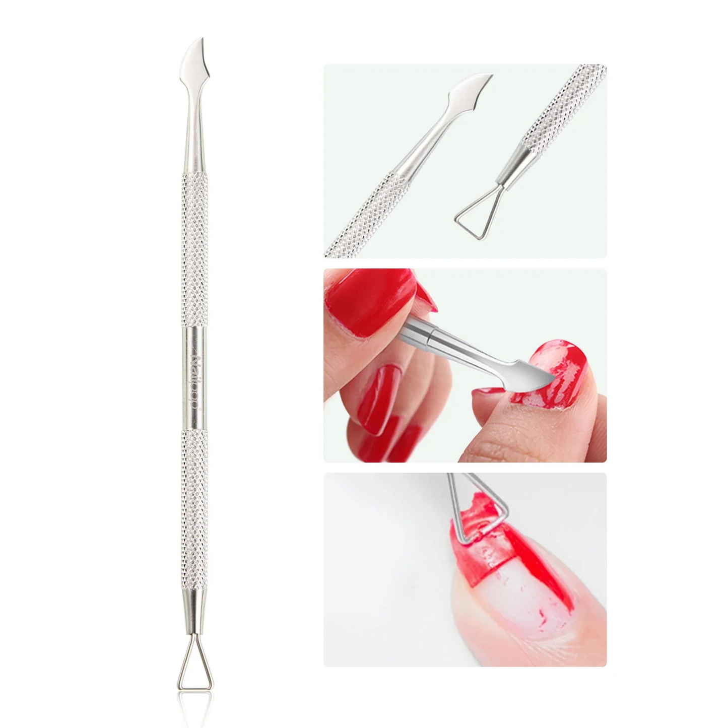 Cuticle Scissors Stainless Steel Manicure Pedicure Trimmer and Pusher Silver Dead Skin Scissor Nipper Clipper Tool