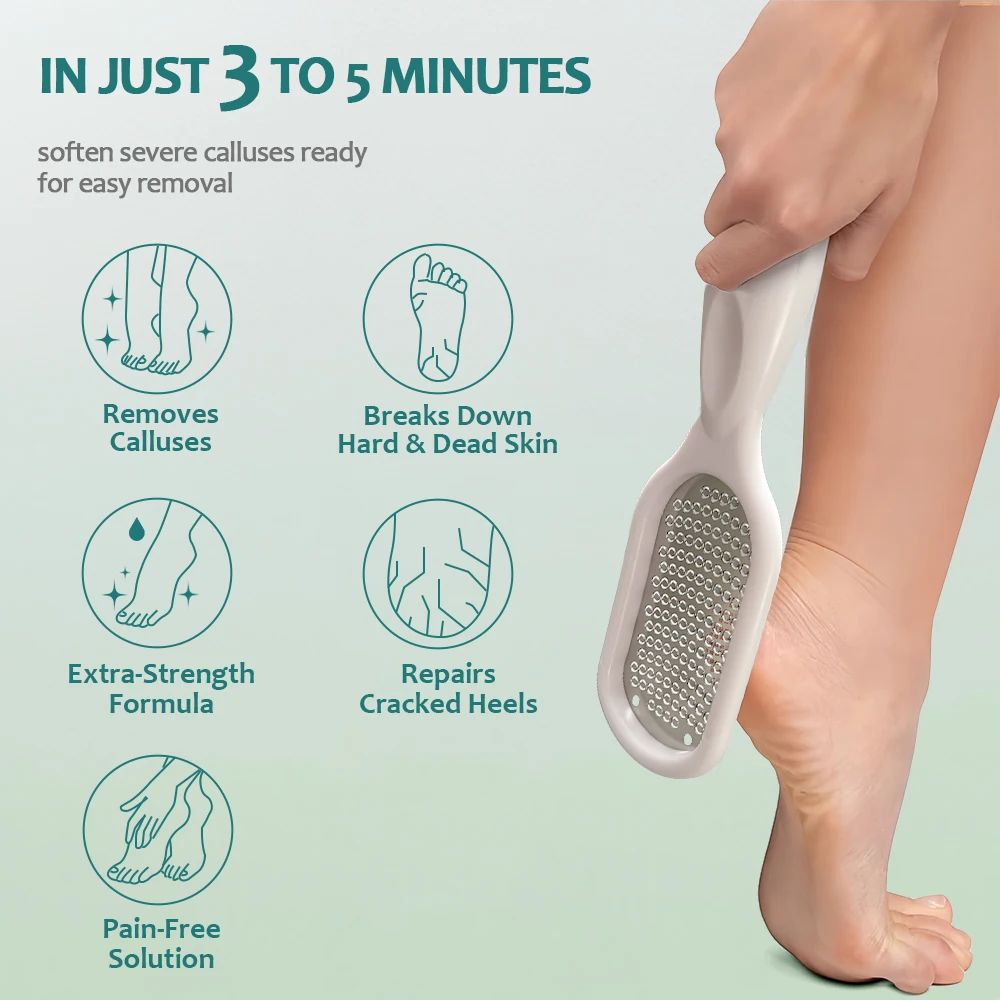 Professional Callus Remover for Feet Extra Strength Gel & Rasp Foot File Kit Dead Skin Remover Cracked Heels Dry Skin