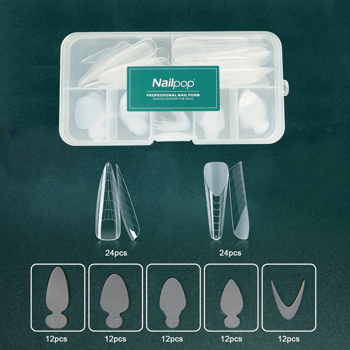 Quick Building Mold Nail Kit Dual Forms Nail Extension System With Silicone Mould Stickers For Top Form Nails Art Tool