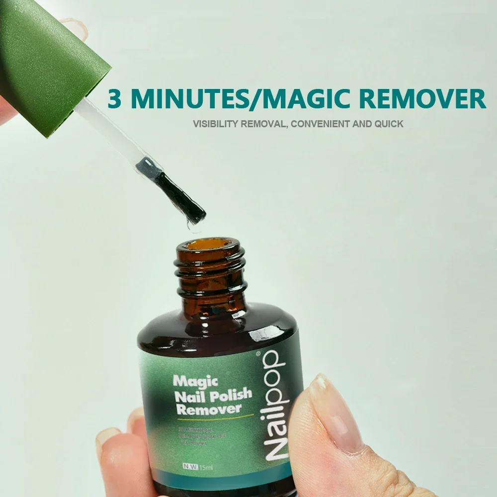 Magic Remover Nail Gel Polish Clean Fast Remover Within 3-5 MINS UV Gel Polish Magic Burst Nail Gel Remover Tool 15ml