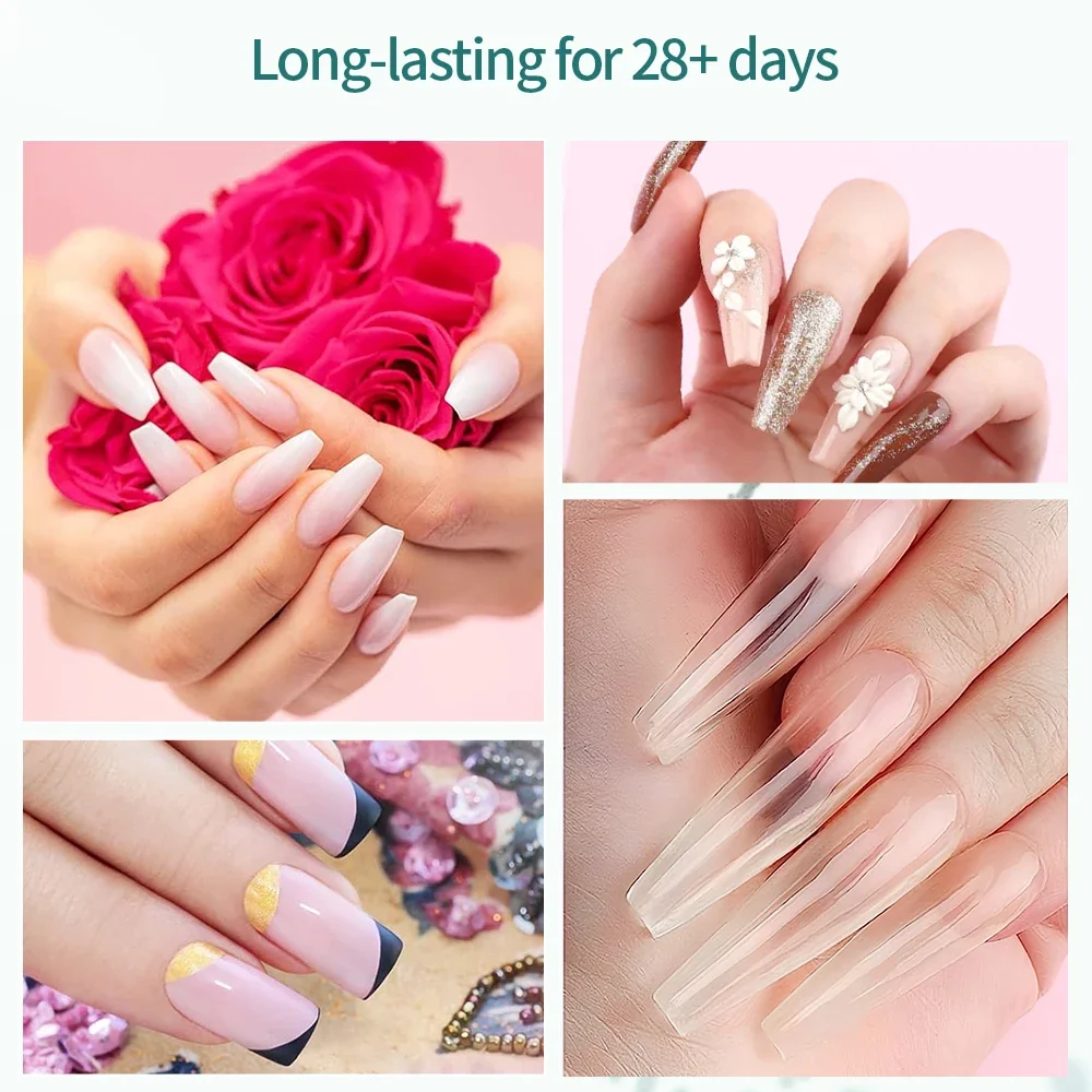 Professional Acrylic Nail Powder Clear/Nudes/Pink Ultra Fine for Acrylic Nail Art 3D Tips Carving French Nails Extension