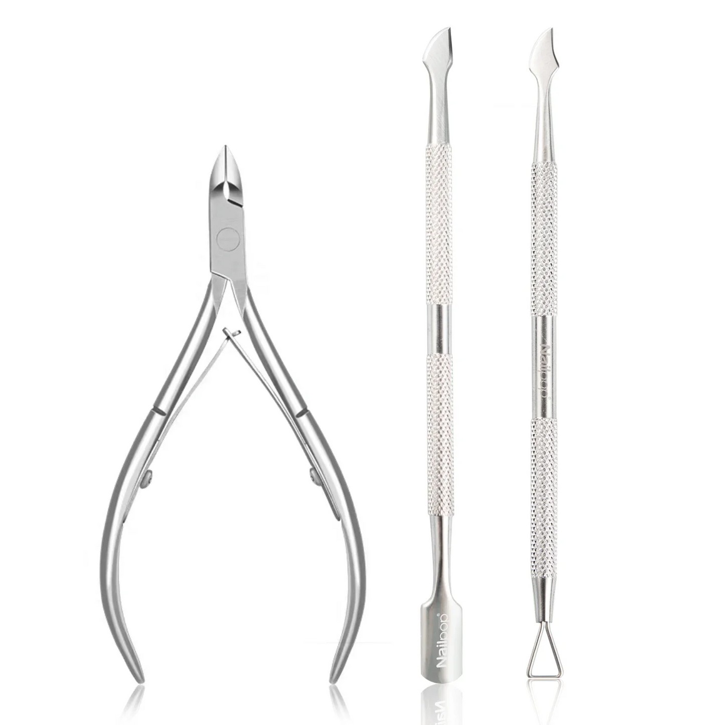 Cuticle Scissors Stainless Steel Manicure Pedicure Trimmer and Pusher Silver Dead Skin Scissor Nipper Clipper Tool