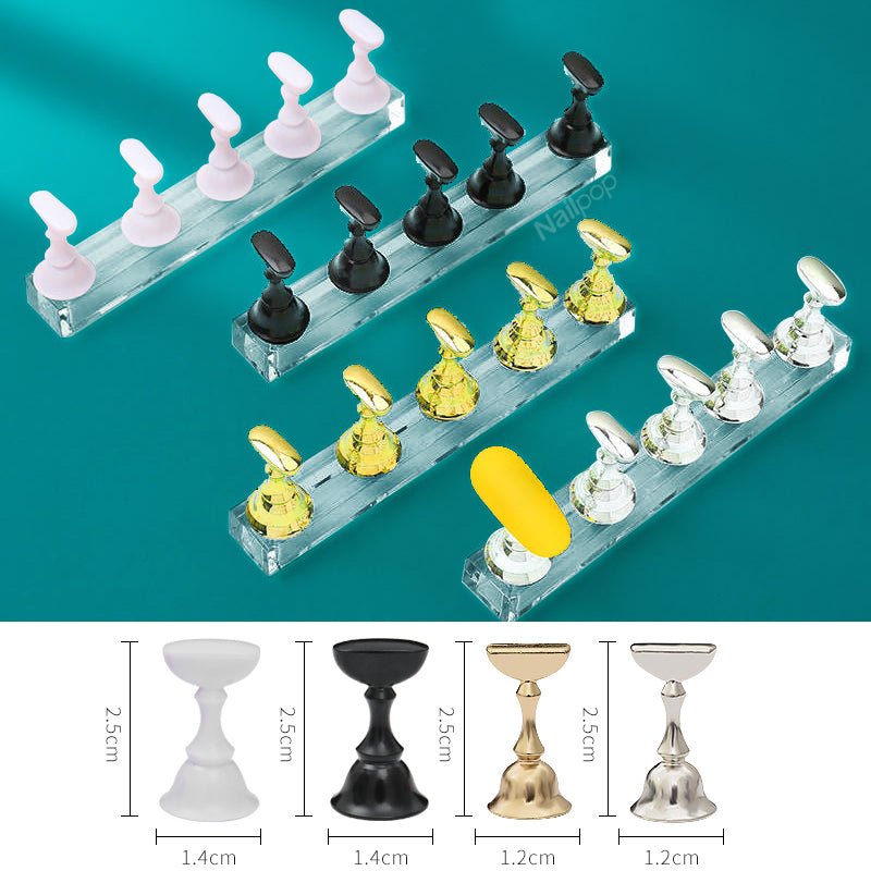 5pcs False Nail Tips Practice Display Stand Chess Board Magnetic Practice Holder Set Polish Gel Color Display Stand Tool