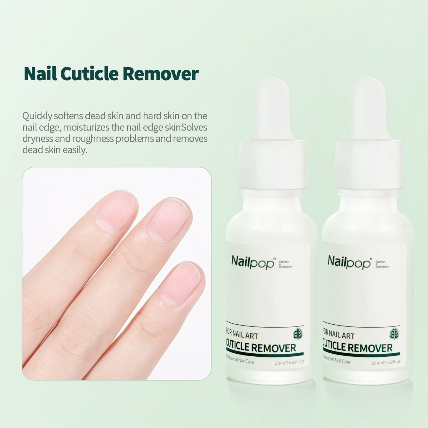 Cuticle Oil and Cuticle Remover Set Professional 2 in 1 Nail Care Kit for Cuticle Strengthener Soften Repairng Manicure