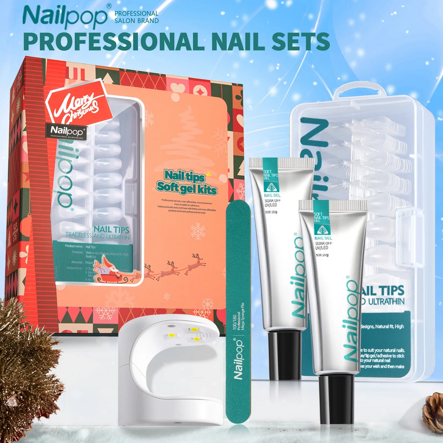 Christmas Gifts for Women, Nail Tips and Glue Gel Nail Kit, Womens Gifts for Christmas, Gifts for Mom, Girls, Wife, Girlfriend