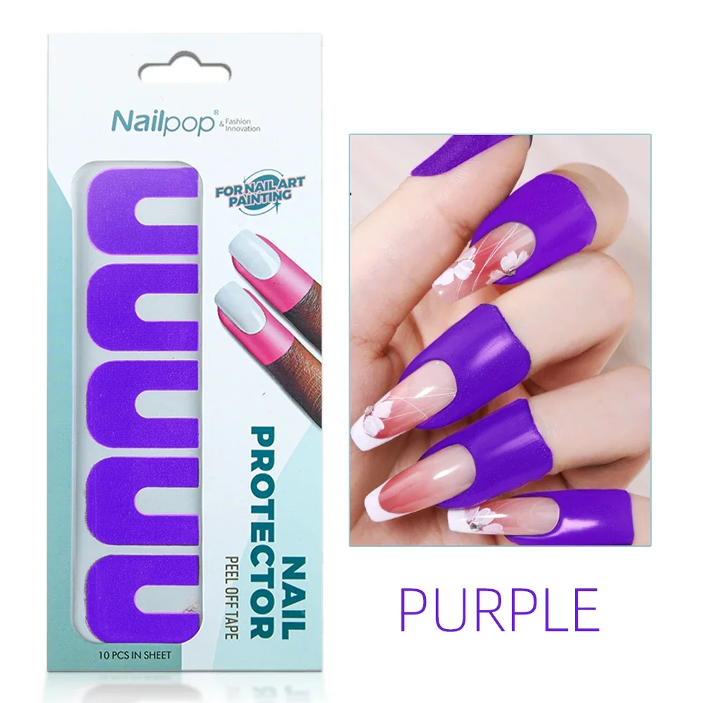 5pcs U-shape Nail Polish Protector Stickers Spill-proof Paint Varnish Peel off Tape Finger Nail Art Creative Manicure