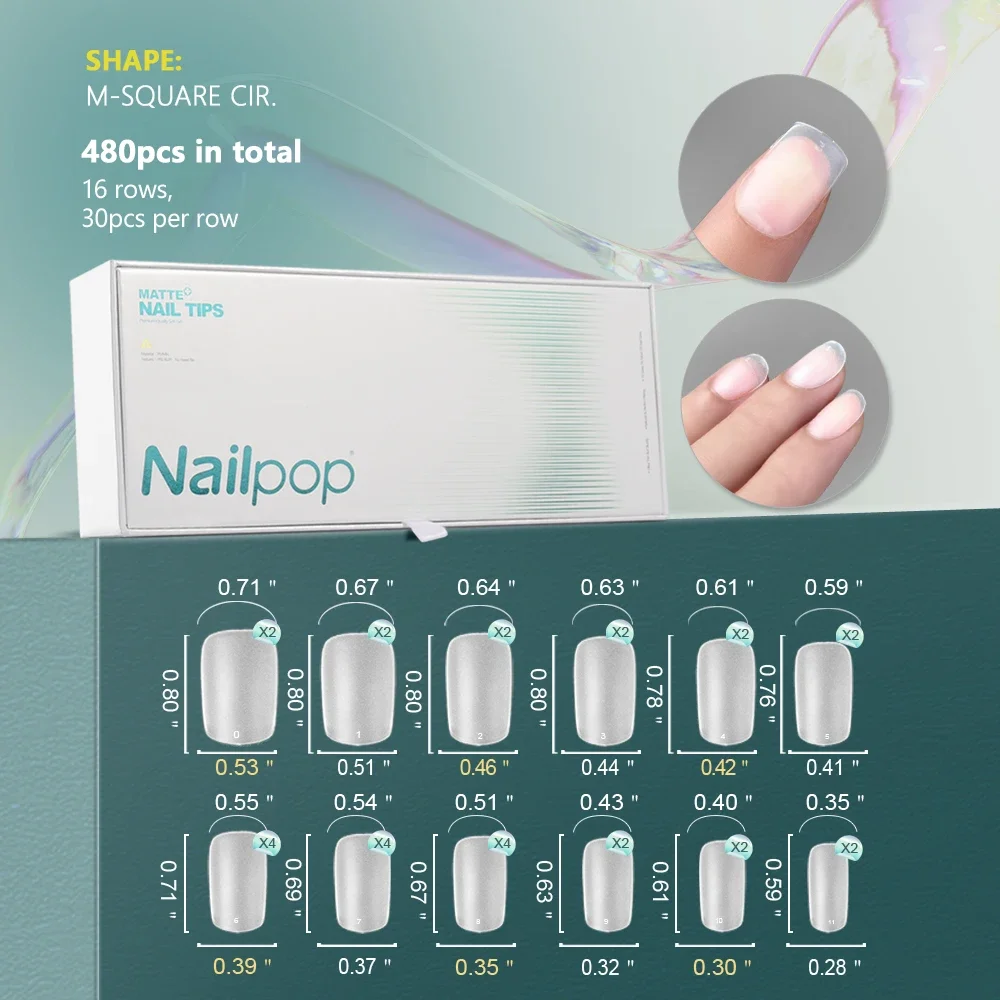 Soft Nail Tips Full Matte&nbsp; Short Coffin Fake Tips with Box for Soak Off Nail Extension 480pcs OEM ODM